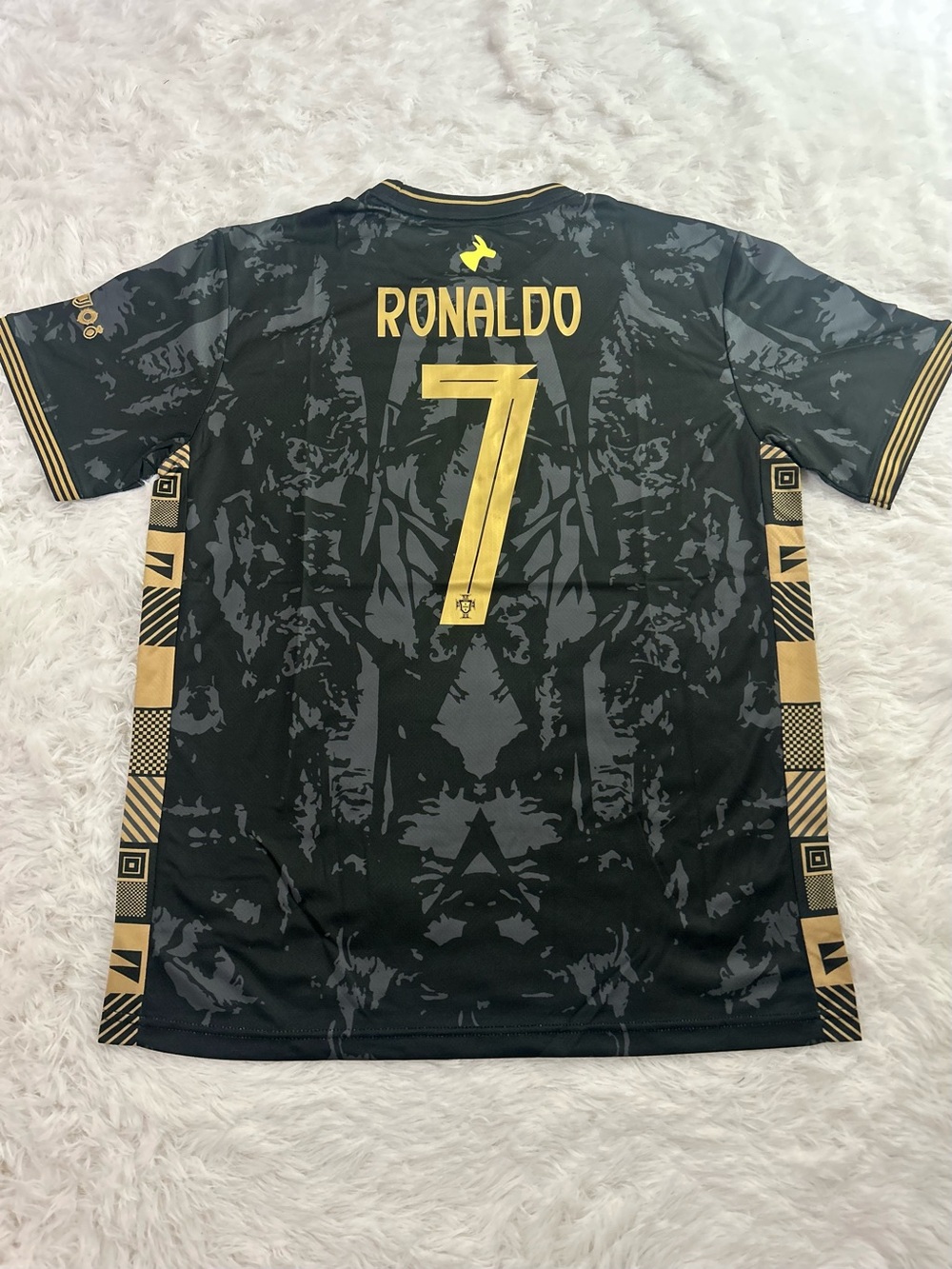 Puma Black and Gold Ronaldo #7 Football Jersey